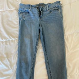 Women straight leg jeans.